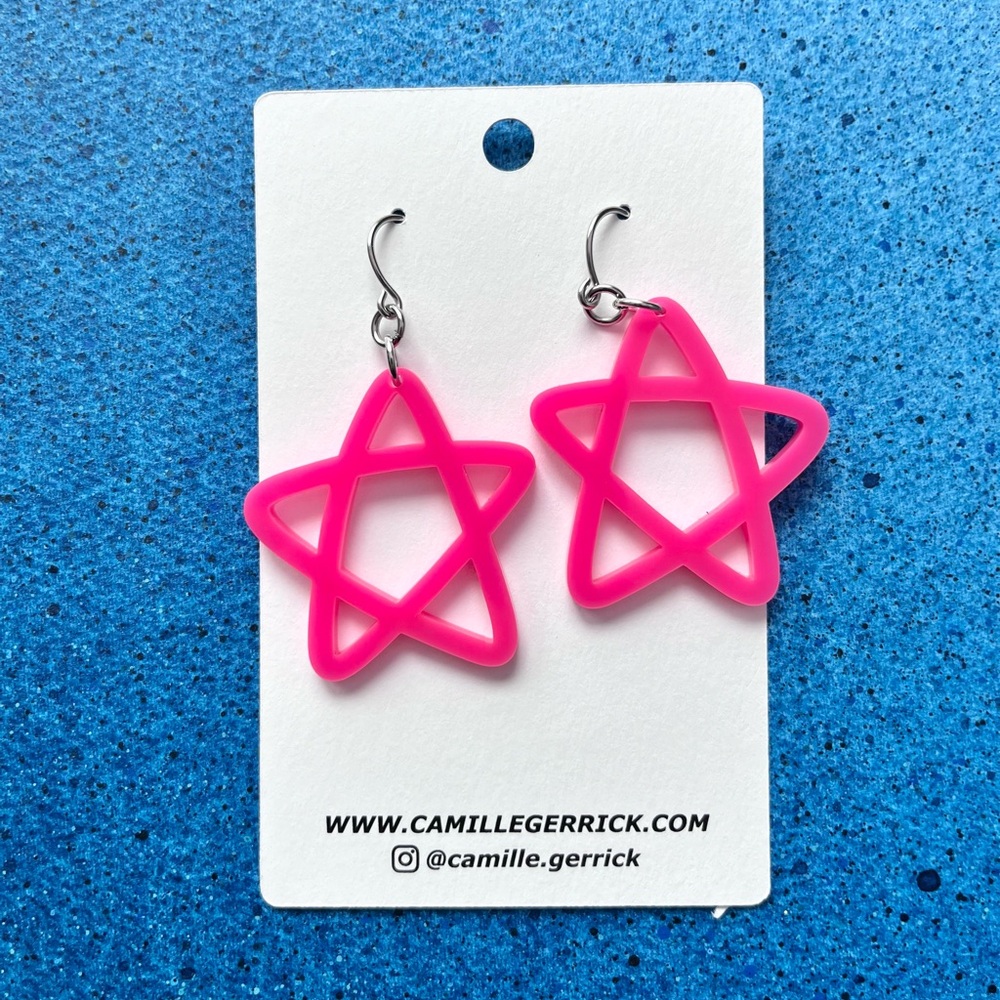 Laser cut acrylic earrings - handmade!